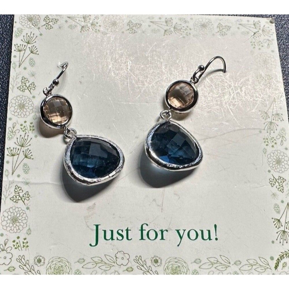NWT Blue and rose color Stones Non Branded Earrings